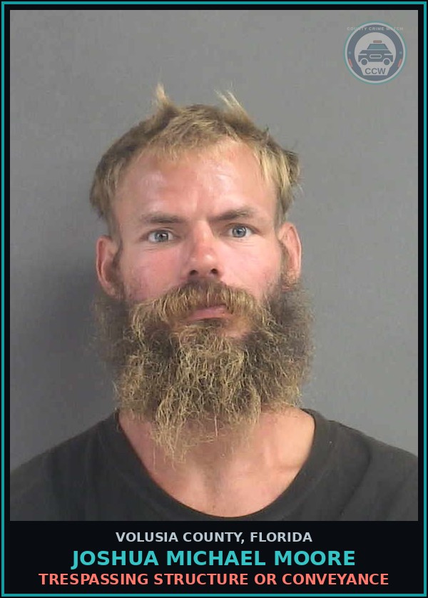 Booking mugshot of JOSHUA MICHAEL MOORE in Volusia County