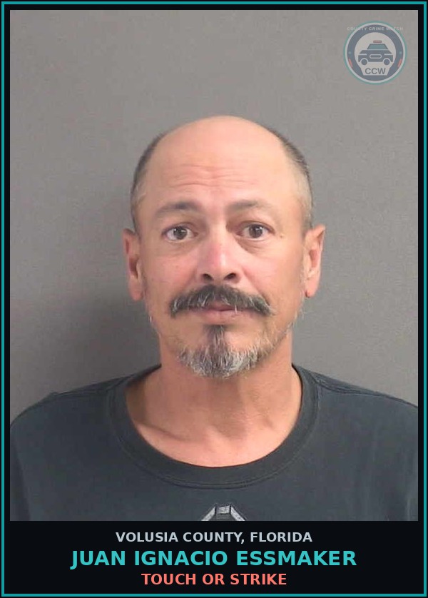 Booking mugshot of JUAN IGNACIO ESSMAKER in Volusia County