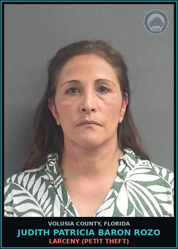 Booking mugshot of JUDITH PATRICIA BARON ROZO in Volusia County