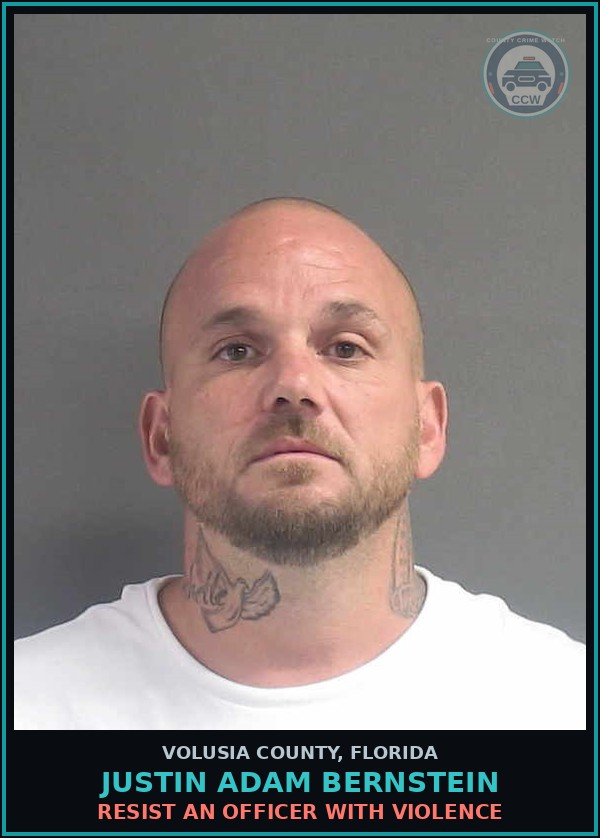 Booking mugshot of JUSTIN ADAM BERNSTEIN in Volusia County