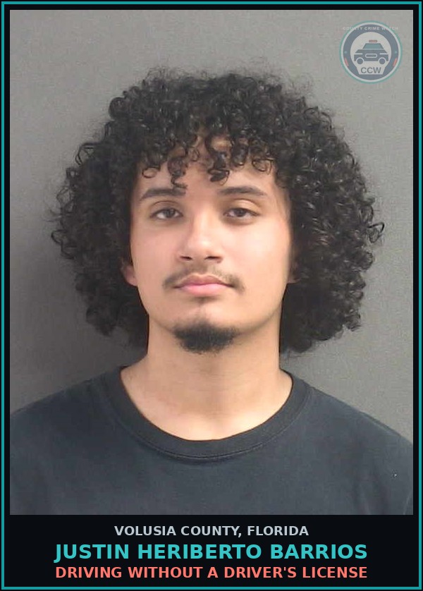 Booking mugshot of JUSTIN HERIBERTO BARRIOS in Volusia County