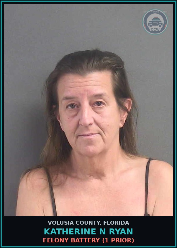 Booking mugshot of KATHERINE N RYAN in Volusia County