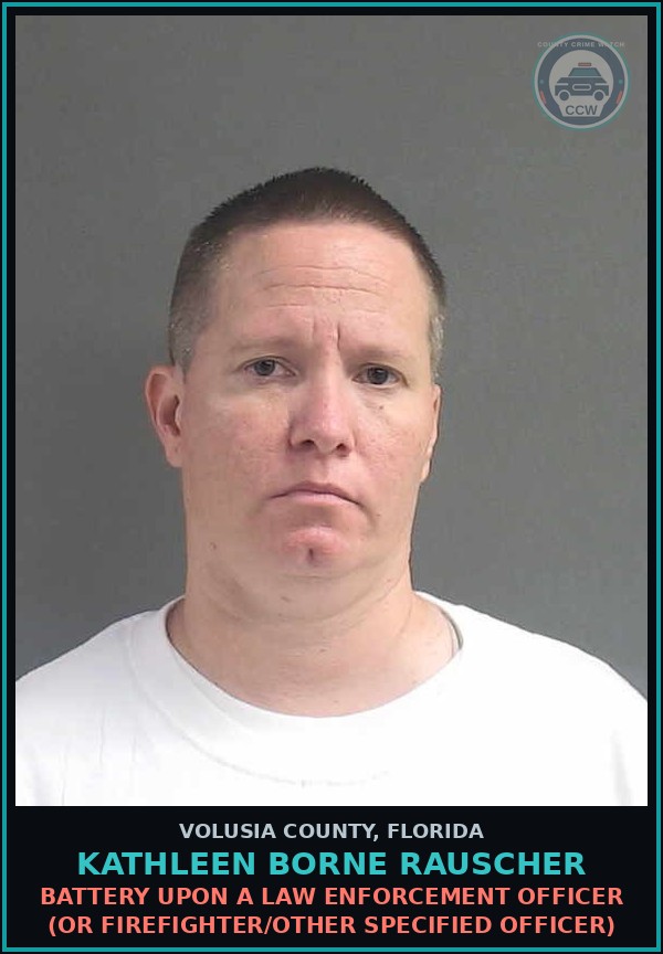 Booking mugshot of KATHLEEN BORNE RAUSCHER in Volusia County