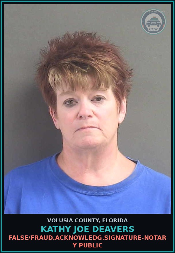 Booking mugshot of KATHY JOE DEAVERS in Volusia County