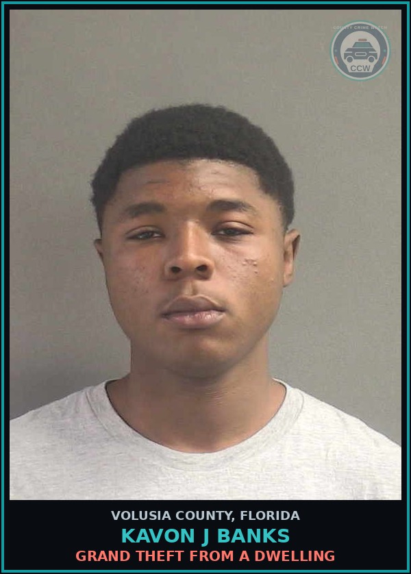 Booking mugshot of KAVON J BANKS in Volusia County