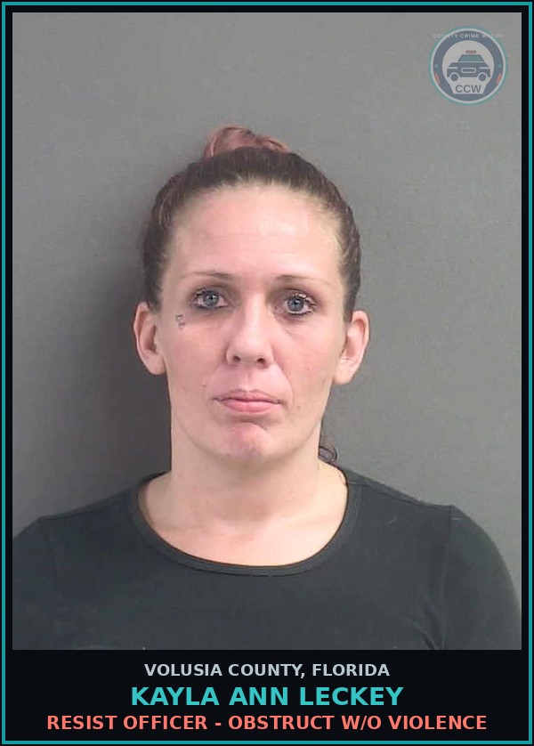 Booking mugshot of KAYLA ANN LECKEY in Volusia County