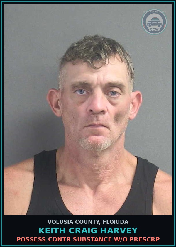Booking mugshot of KEITH CRAIG HARVEY in Volusia County