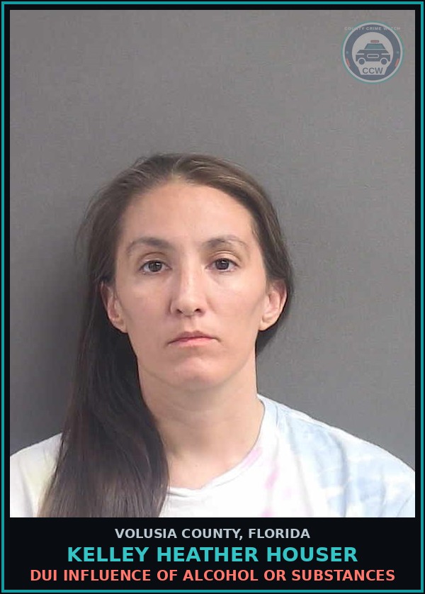 Booking mugshot of KELLEY HEATHER HOUSER in Volusia County