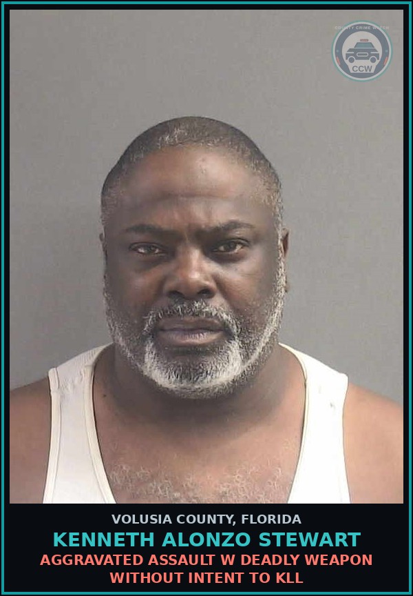 Booking mugshot of KENNETH ALONZO STEWART in Volusia County