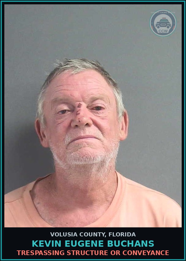 Booking mugshot of KEVIN EUGENE BUCHANS in Volusia County