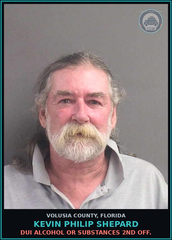 Booking mugshot of KEVIN PHILIP SHEPARD in Volusia County