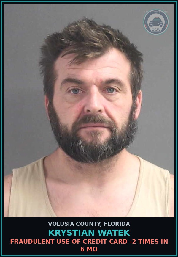 Booking mugshot of KRYSTIAN WATEK in Volusia County