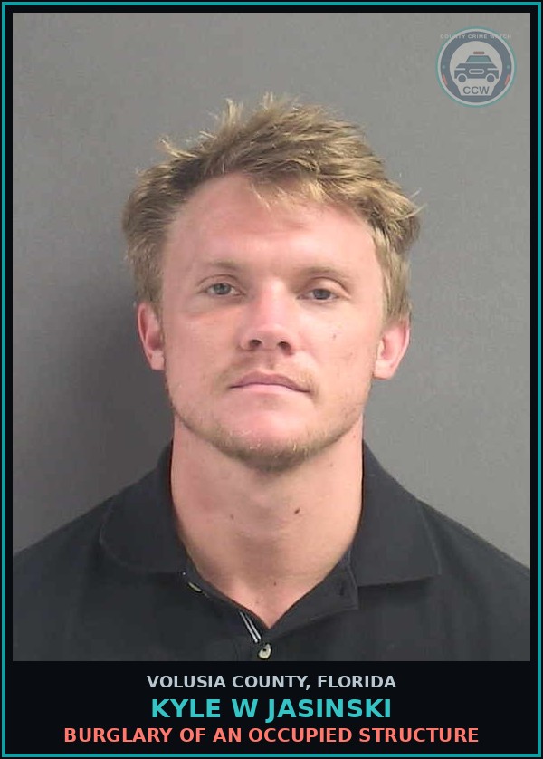 Booking mugshot of KYLE W JASINSKI in Volusia County