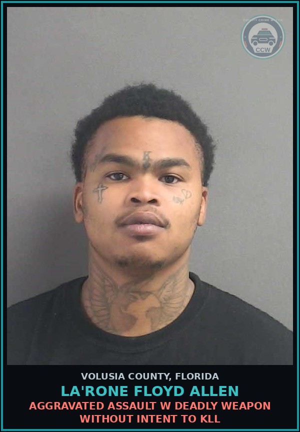 Booking mugshot of LA'RONE FLOYD ALLEN in Volusia County