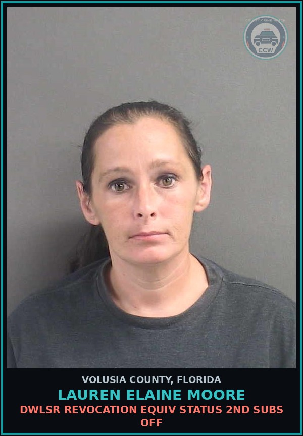 Booking mugshot of LAUREN ELAINE MOORE in Volusia County
