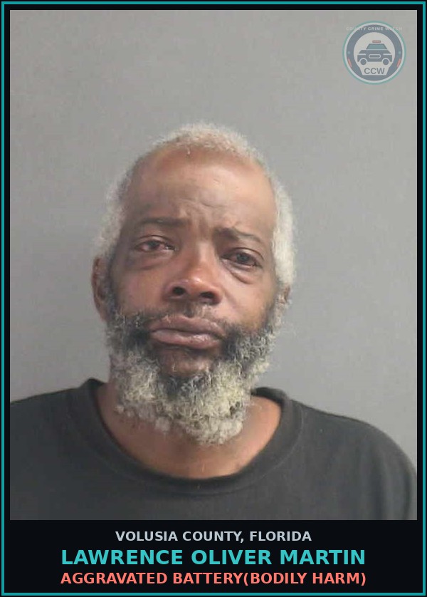 Booking mugshot of LAWRENCE OLIVER MARTIN in Volusia County