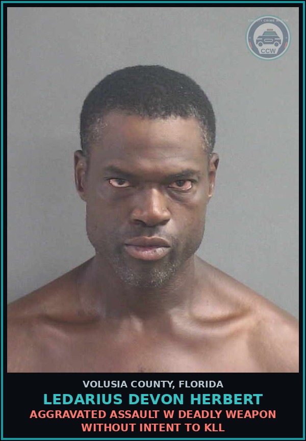 Booking mugshot of LEDARIUS DEVON HERBERT in Volusia County