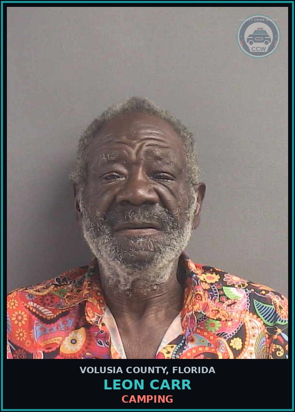 Booking mugshot of LEON CARR in Volusia County