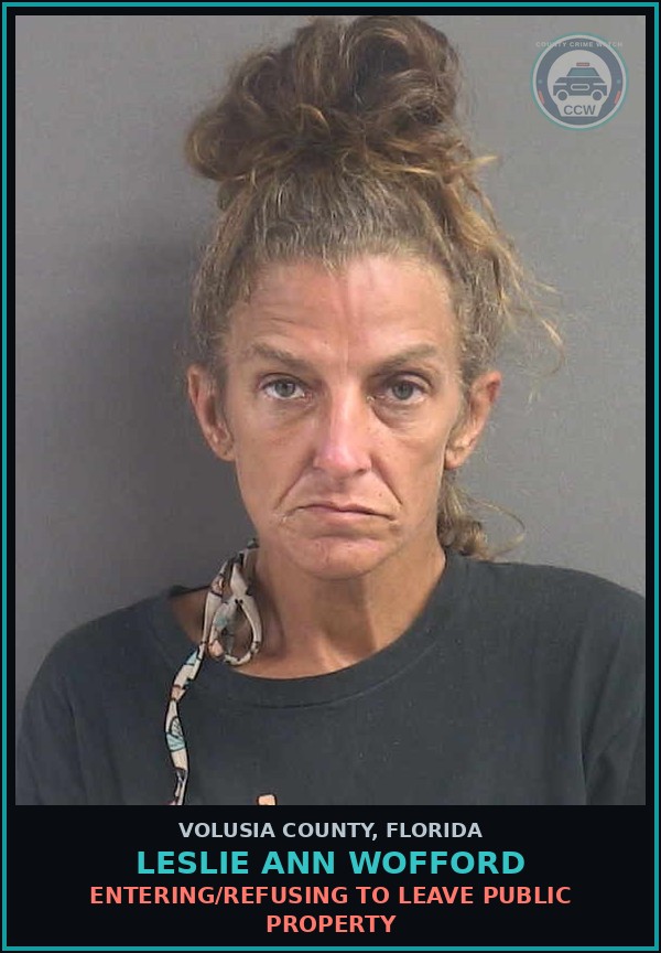 Booking mugshot of LESLIE ANN WOFFORD in Volusia County