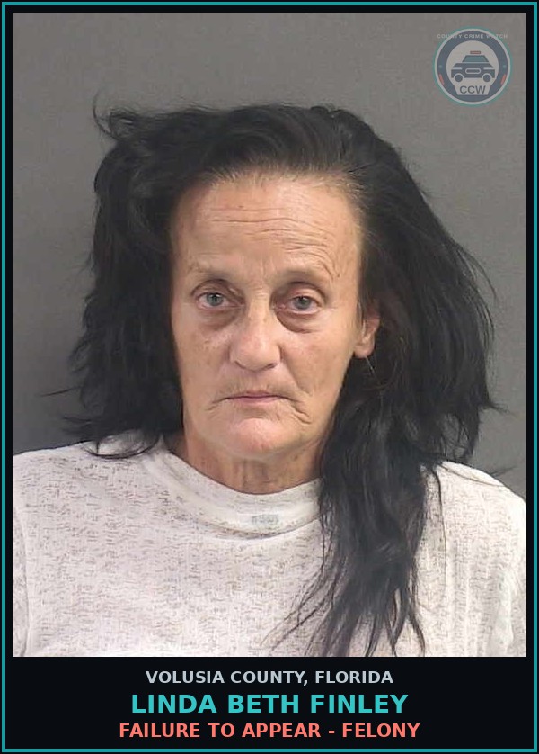 Booking mugshot of LINDA BETH FINLEY in Volusia County