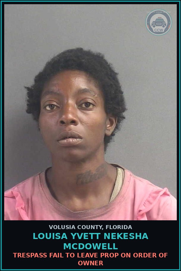 Booking mugshot of LOUISA YVETT NEKESHA MCDOWELL in Volusia County