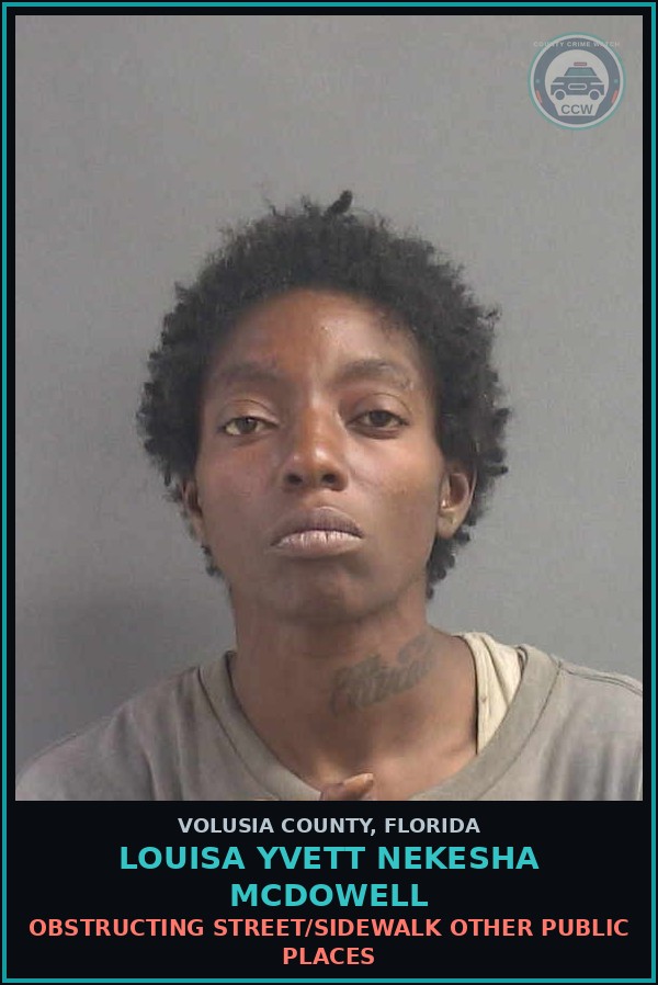 Booking mugshot of LOUISA YVETT NEKESHA MCDOWELL in Volusia County