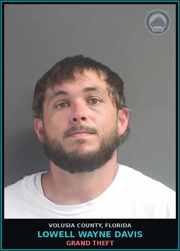Booking mugshot of LOWELL WAYNE DAVIS in Volusia County