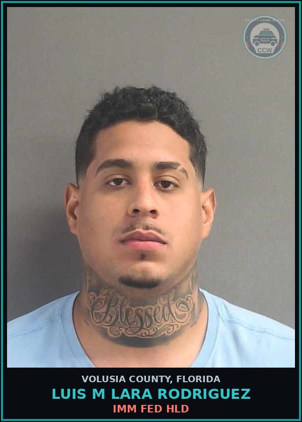 Booking mugshot of LUIS M LARA RODRIGUEZ in Volusia County