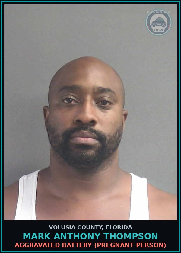 Booking mugshot of MARK ANTHONY THOMPSON in Volusia County