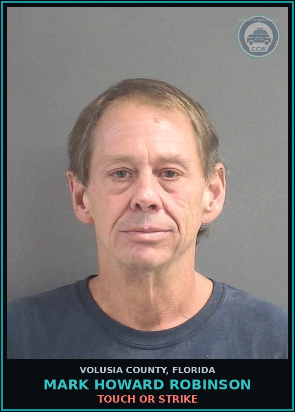 Booking mugshot of MARK HOWARD ROBINSON in Volusia County