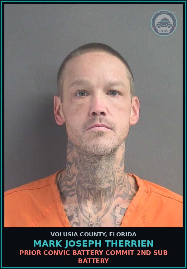 Booking mugshot of MARK JOSEPH THERRIEN in Volusia County