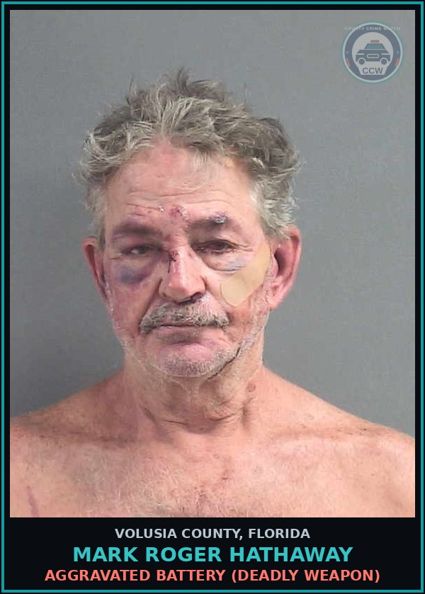 Booking mugshot of MARK ROGER HATHAWAY in Volusia County