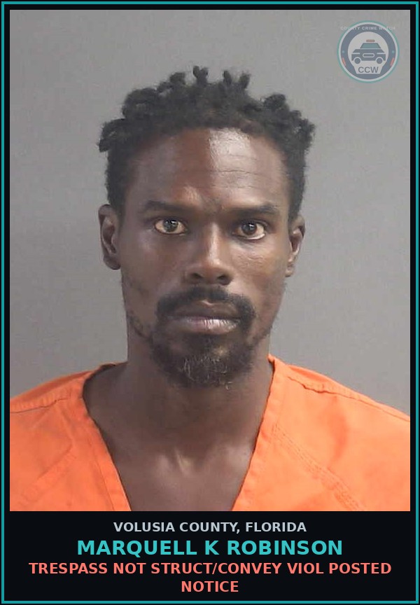 Booking mugshot of MARQUELL K ROBINSON in Volusia County