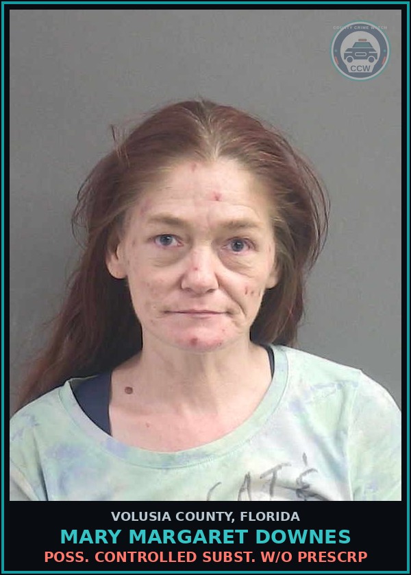 Booking mugshot of MARY MARGARET DOWNES in Volusia County