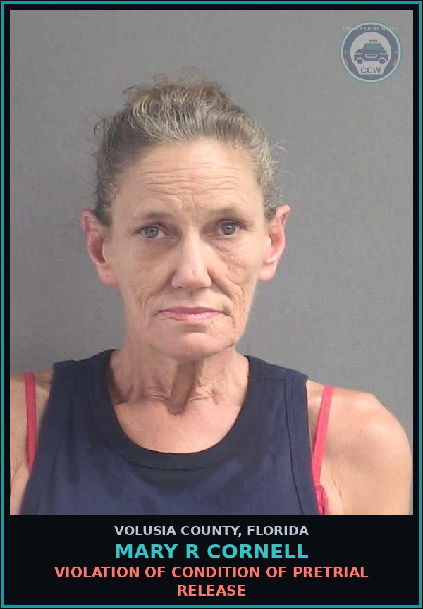 Booking mugshot of MARY R CORNELL in Volusia County