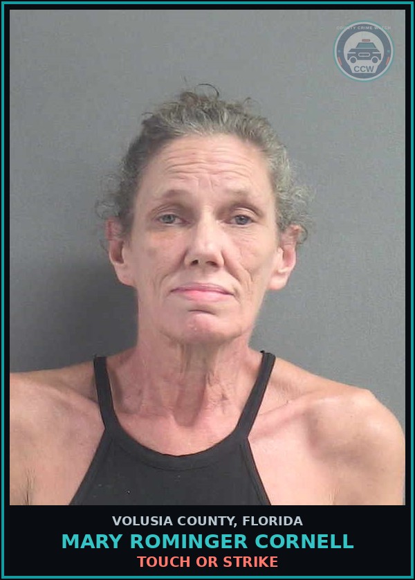 Booking mugshot of MARY ROMINGER CORNELL in Volusia County