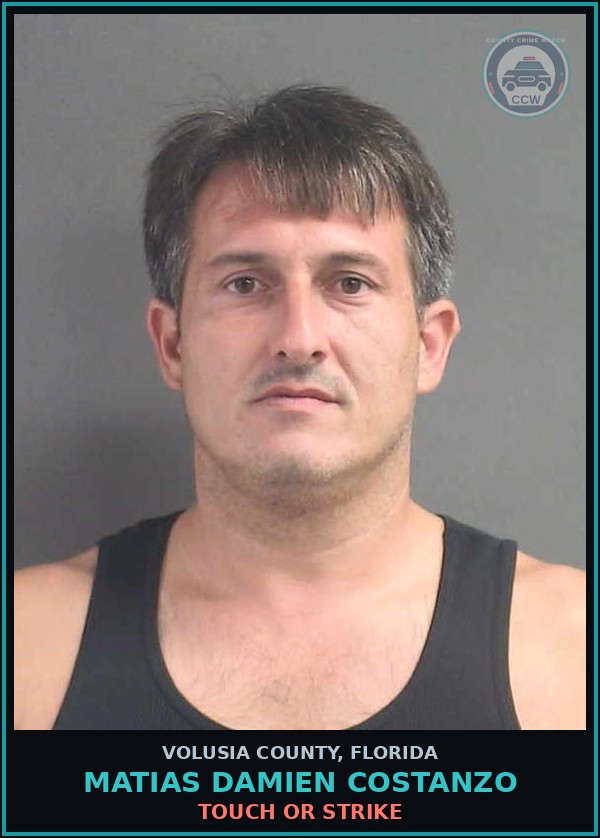 Booking mugshot of MATIAS DAMIEN COSTANZO in Volusia County