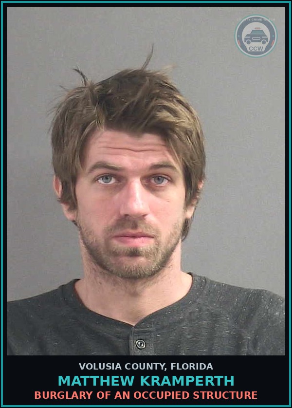 Booking mugshot of MATTHEW KRAMPERTH in Volusia County