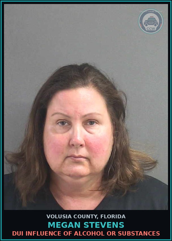 Booking mugshot of MEGAN STEVENS in Volusia County