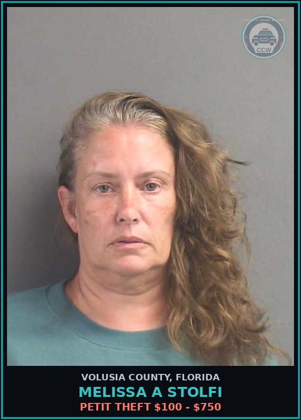 Booking mugshot of MELISSA A STOLFI in Volusia County