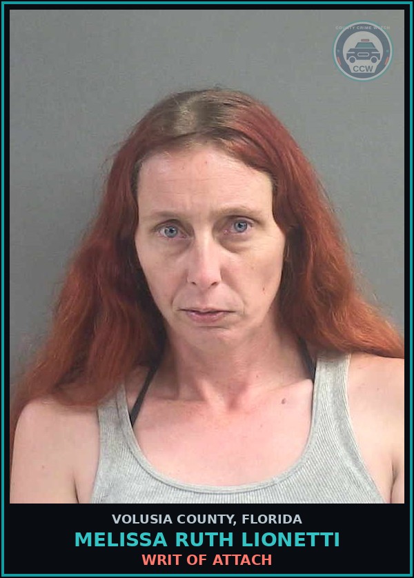 Booking mugshot of MELISSA RUTH LIONETTI in Volusia County