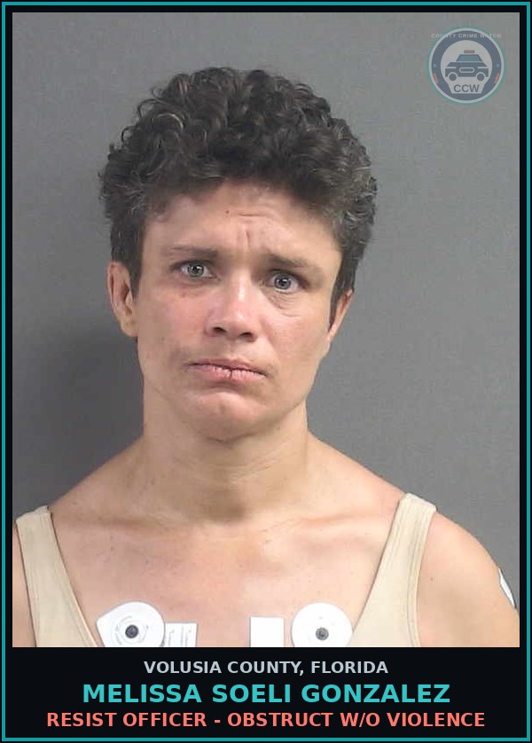 Booking mugshot of MELISSA SOELI GONZALEZ in Volusia County