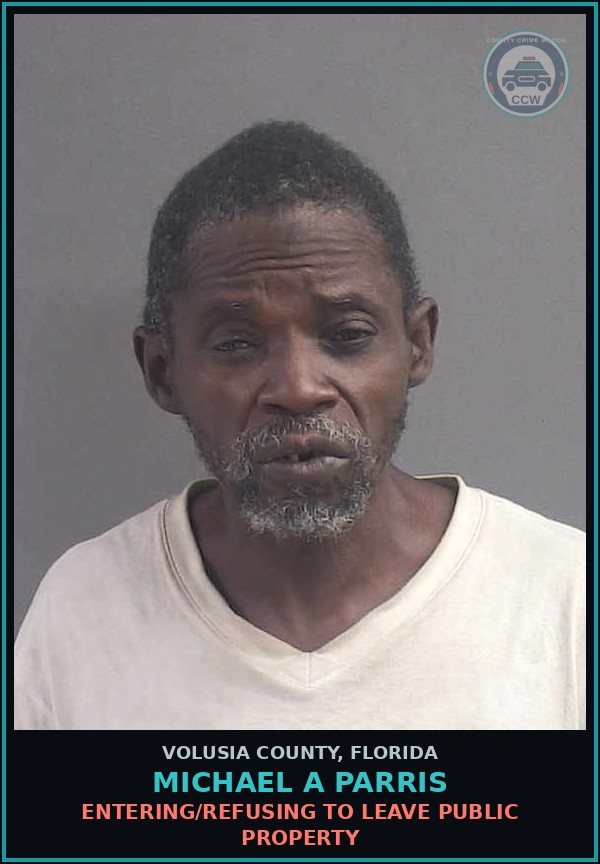 Booking mugshot of MICHAEL A PARRIS in Volusia County
