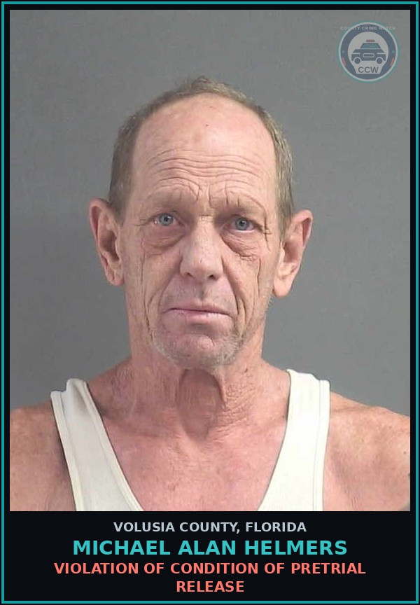 Booking mugshot of MICHAEL ALAN HELMERS in Volusia County