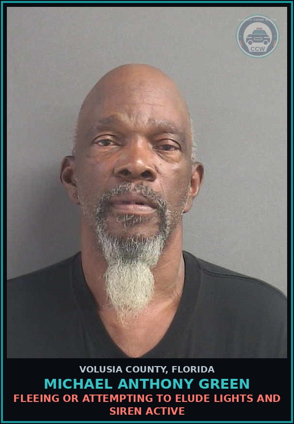 Booking mugshot of MICHAEL ANTHONY GREEN in Volusia County