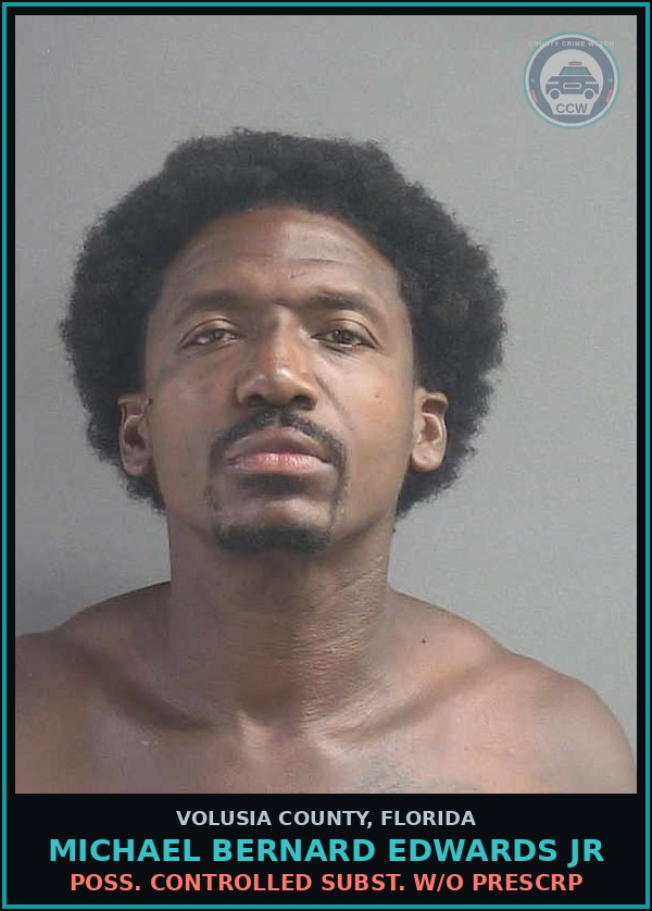 Booking mugshot of MICHAEL BERNARD EDWARDS JR in Volusia County