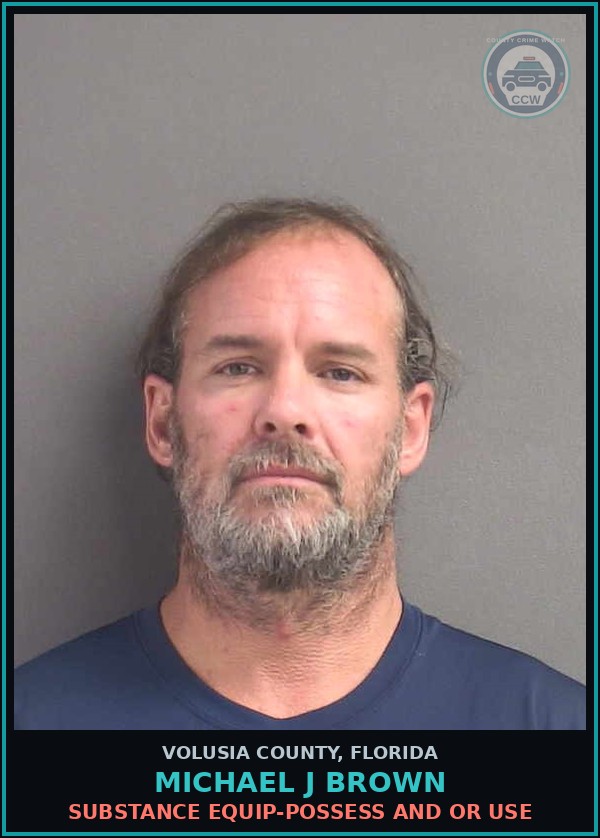 Booking mugshot of MICHAEL J BROWN in Volusia County