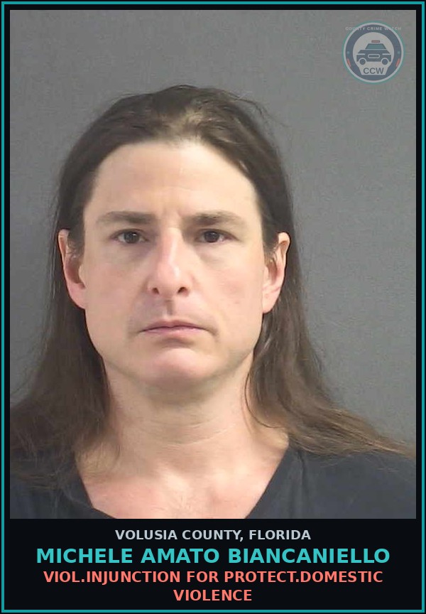 Booking mugshot of MICHELE AMATO BIANCANIELLO in Volusia County
