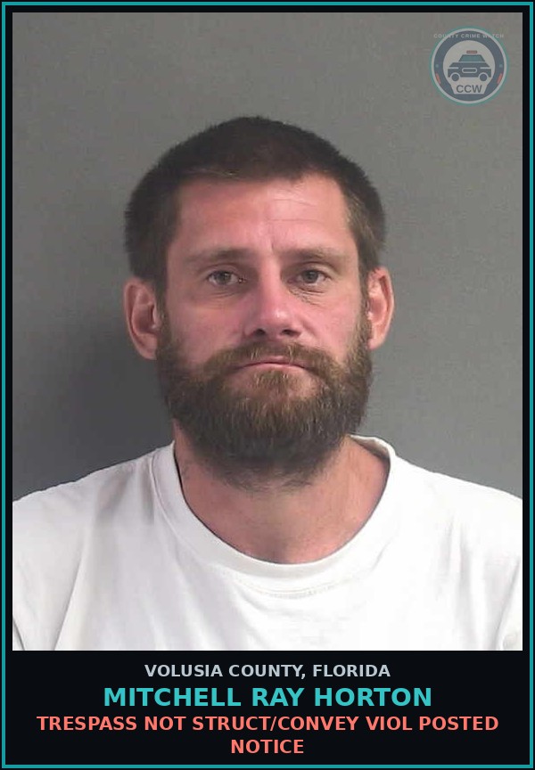 Booking mugshot of MITCHELL RAY HORTON in Volusia County