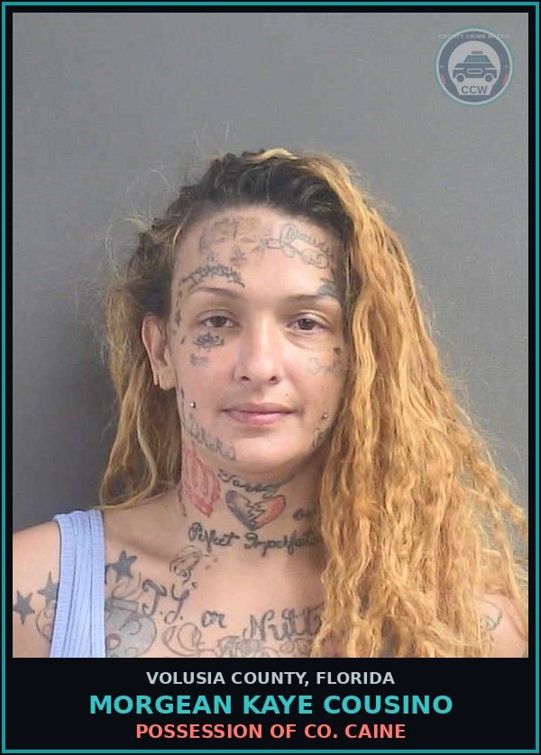 Booking mugshot of MORGEAN KAYE COUSINO in Volusia County